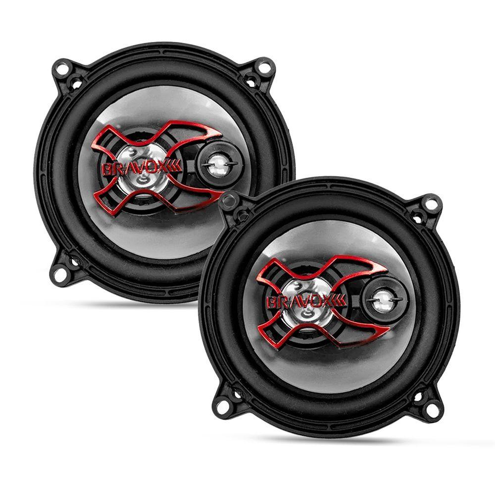 Miniatura Par Alto Falante Bravox 5 Pol B3x50x 100w Rms 4 Ohms Triaxial Linha X