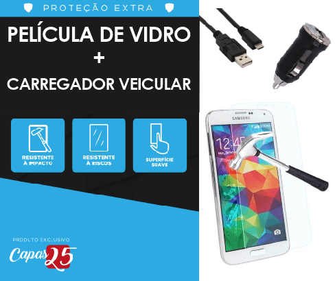 Miniatura Kit On Carregador Veicular e Película de Vidro On 5