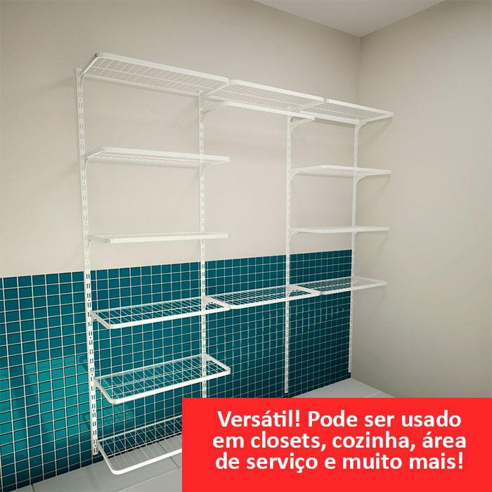 1 Prateleira Aramada Closet 60X40Cm Para Trilho Cremalheira