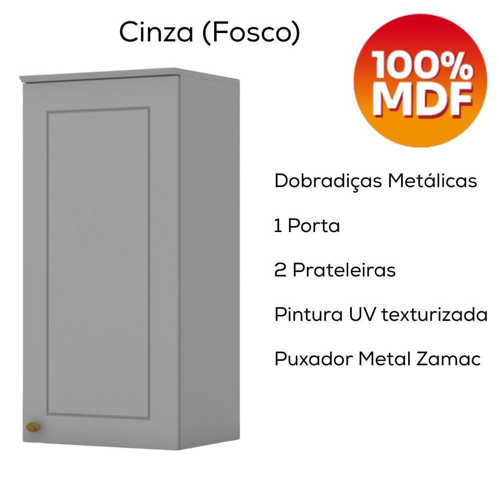 Miniatura Armario Aereo 1 Porta Mdf 40 Cm Americana C364 Cinza Henn