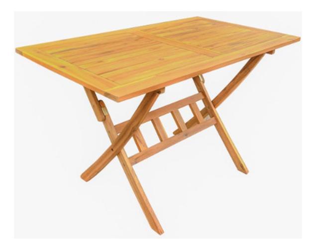 Miniatura Mesa Dobravel De Madeira Para Varanda E Jardim 120X70 Cm