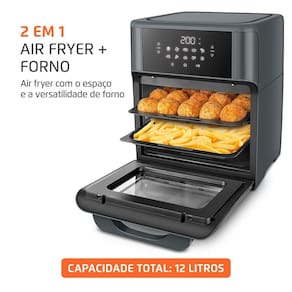 Miniatura Fritadeira Air Fryer Oven Mondial AFON-12L-FG 12L Digital 2000W Cinza 110V