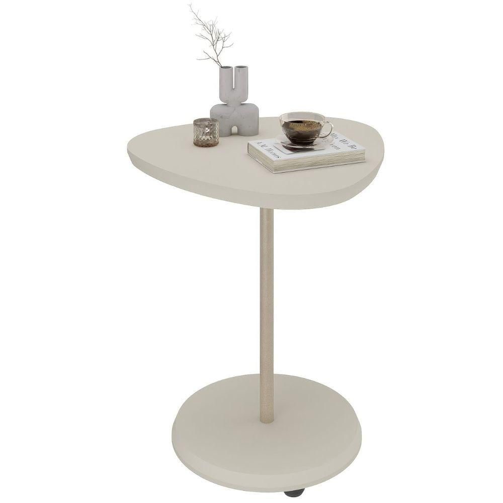 Miniatura Mesa De Apoio Lateral Oval Bel - 100% Mdf Off White