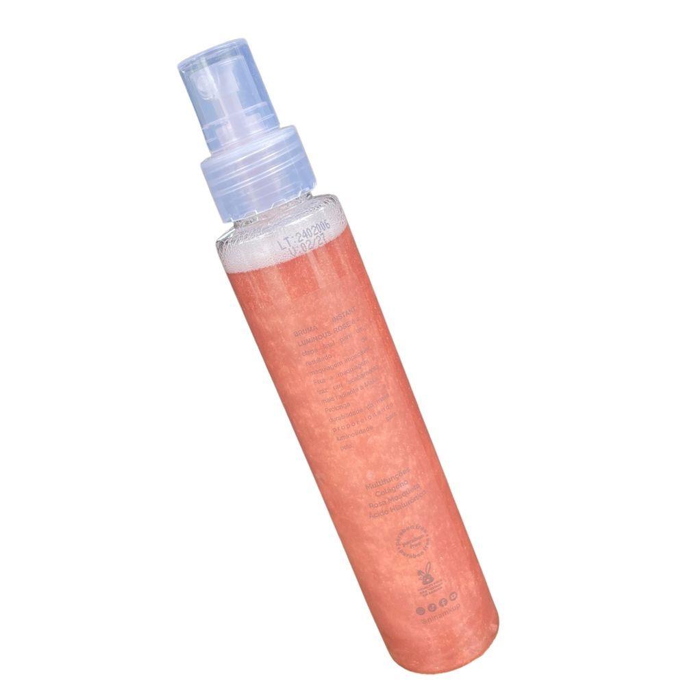 Miniatura Nina Makeup Bruma Fixadora Iluminadora Rose Instant Luminous 120ml