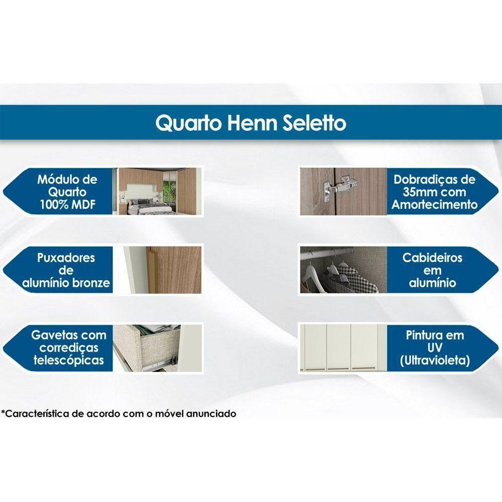 Módulo Guarda Roupa Mc10 Seletto C/ 2 Portas De Correr E 3 Gavetas Areia - Henn