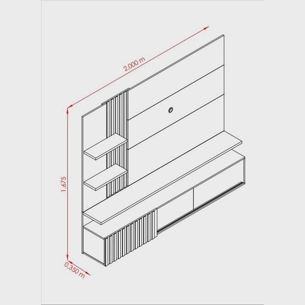 Miniatura Bancada Suspensa Atena Para Tv De Até 65 Polegadas - Fendo - Naturale - Madetec