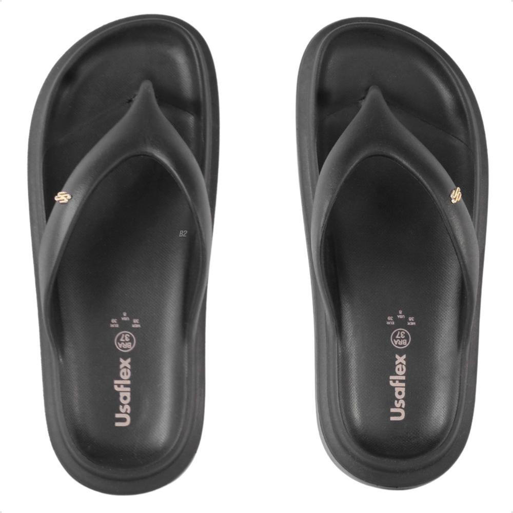 Miniatura Chinelo Usaflex Poofy Salto Plataforma Feminino Preto - 34