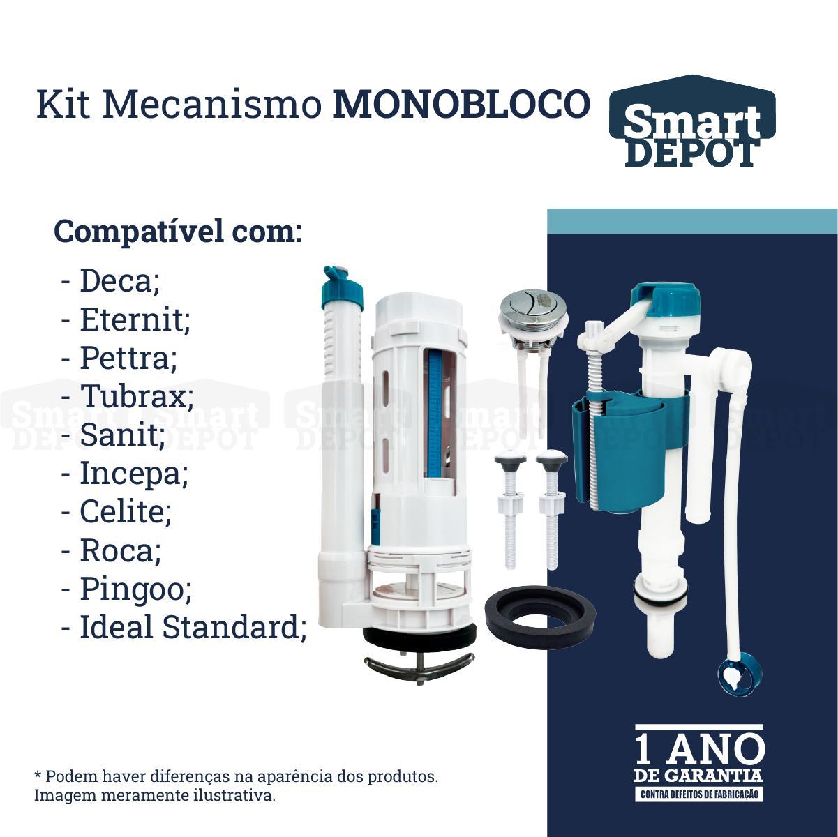 Kit Mecanismo Monobloco Superior Duplo Completo Smart Depot