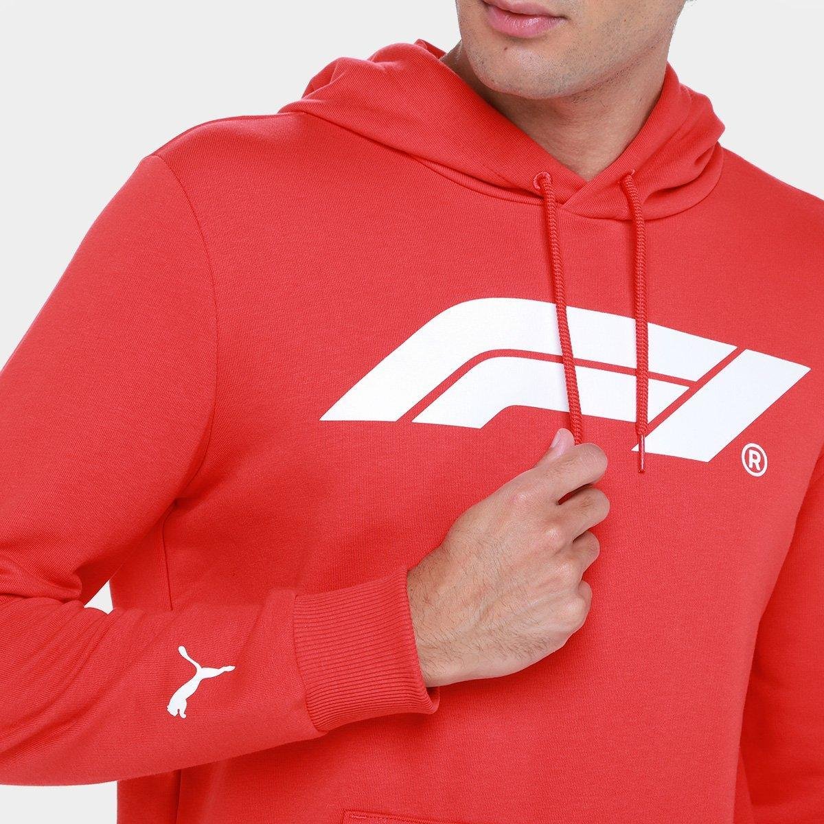 Miniatura Moletom Com Capuz Puma F1 ESS Masculino Vermelho - G