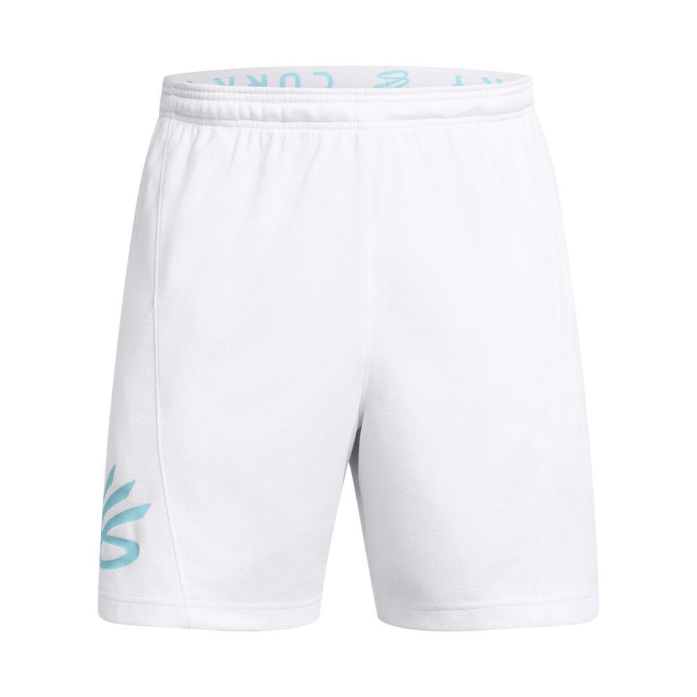 Miniatura Bermuda de Basquete Masculina Under Armour Curry Spash P Branco