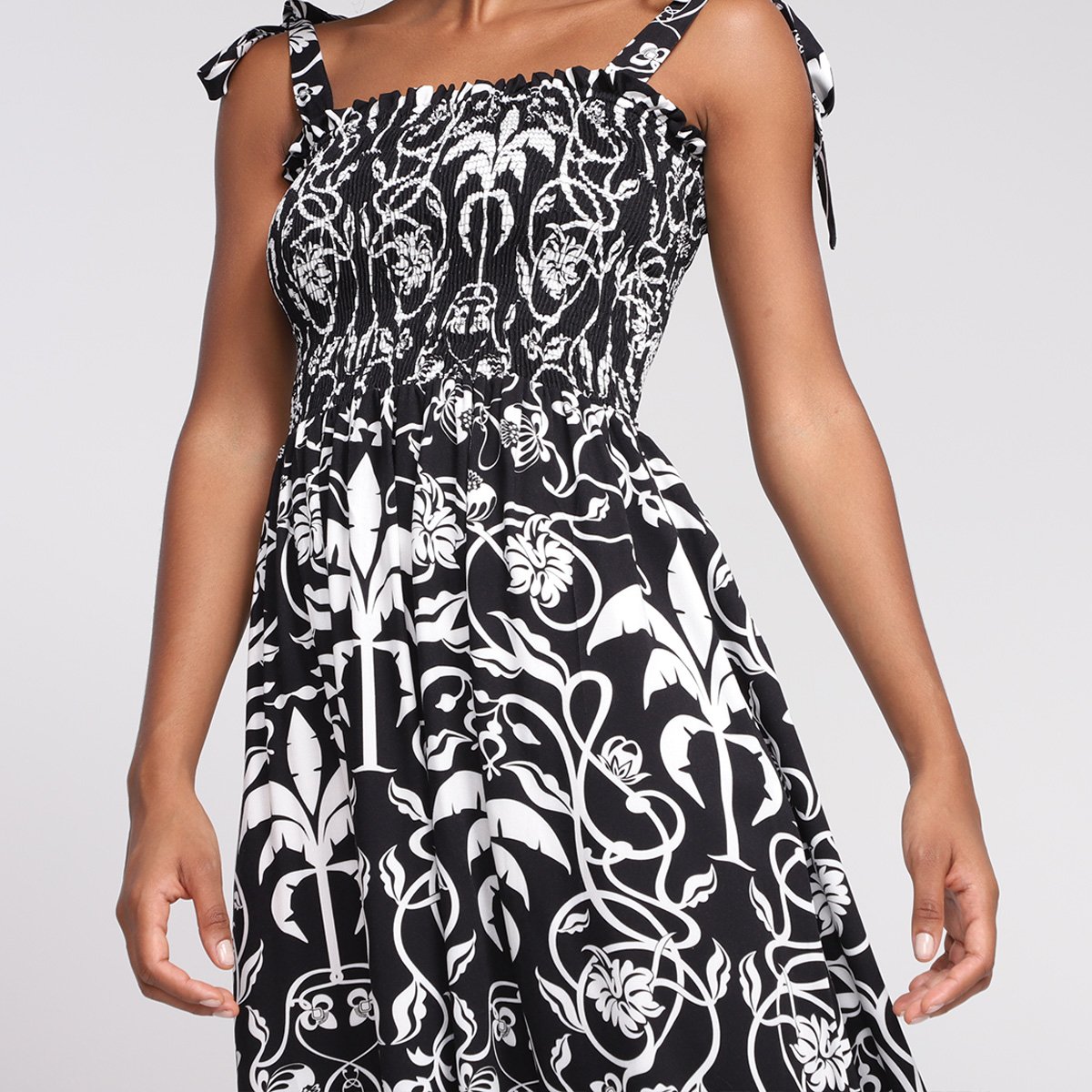 Miniatura Vestido All Is Love Midi Tropical Preto - G