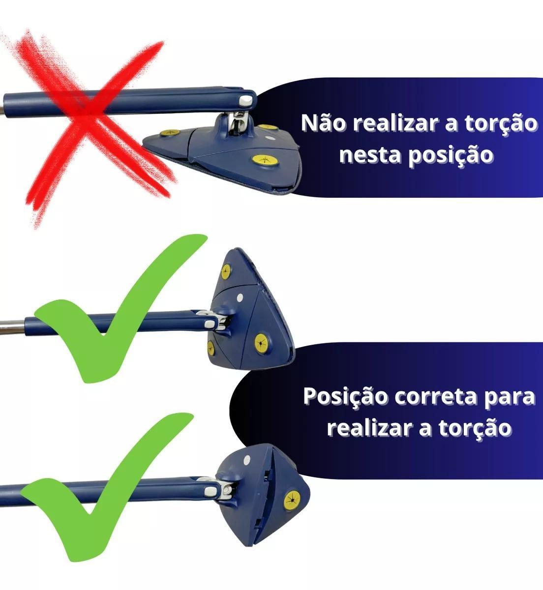 Rodo Mágico 360: Mop Esfregão Limpeza Giratório Triangular