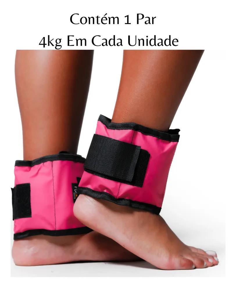 Miniatura Caneleira De Peso 4Kg Rosa Par Tornozeleira Peso Academia