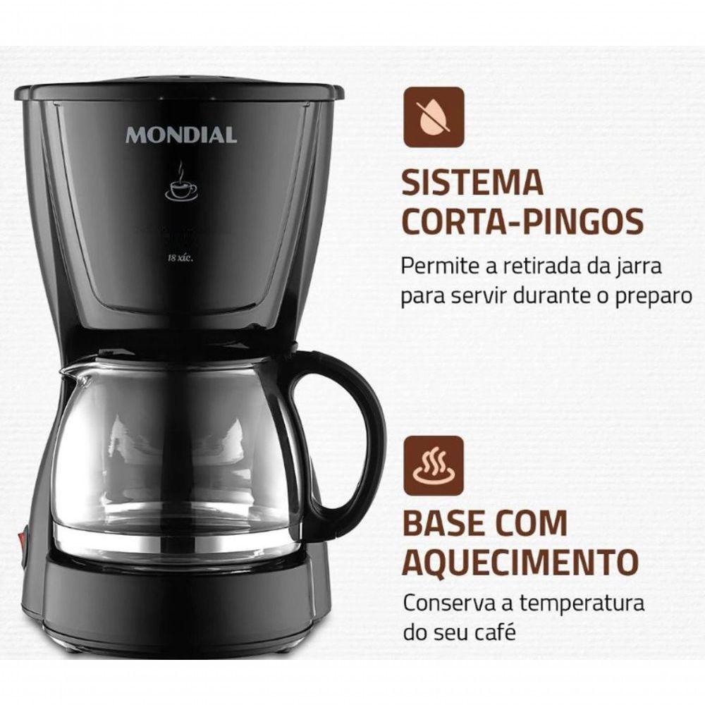 Miniatura Cafeteira Eletrica 18 Xicaras 550w Mondial Luxx Black 110V