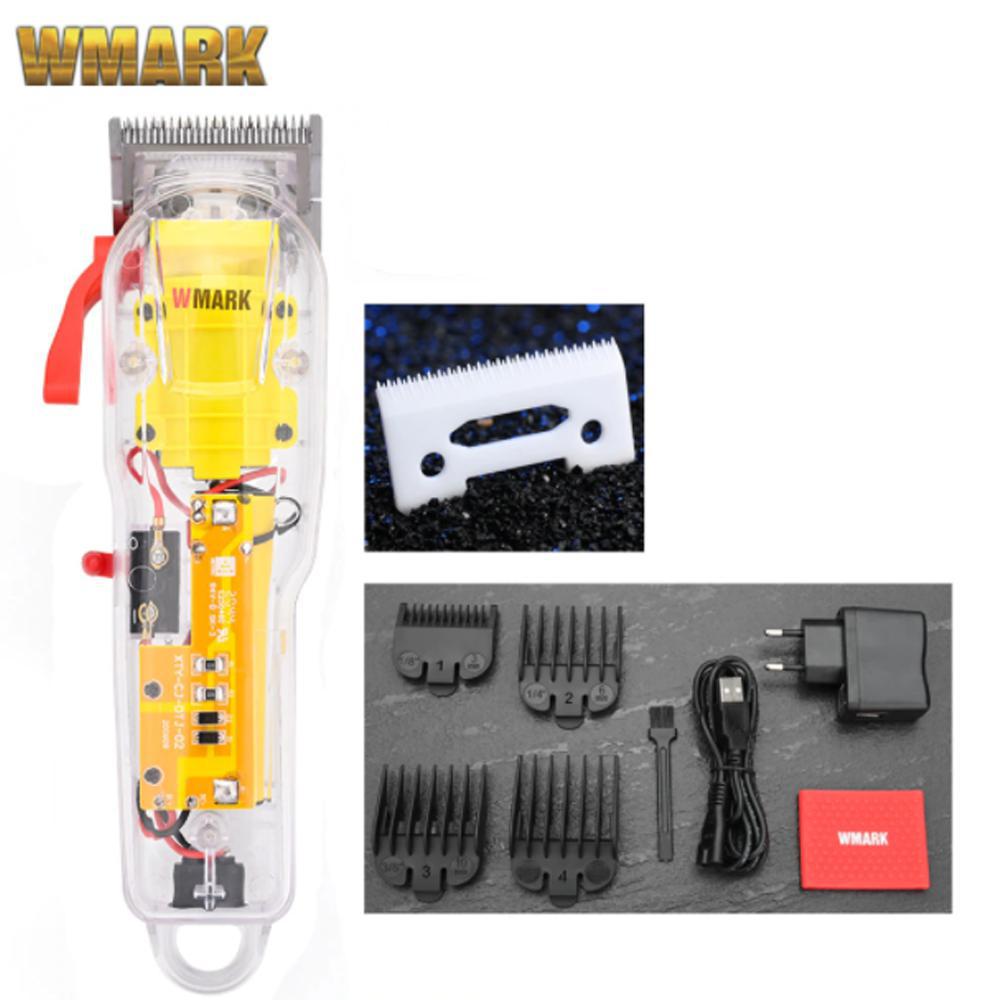 Miniatura Maquina Corta Cabelo Wmark Ng108 Transparente Profissional
