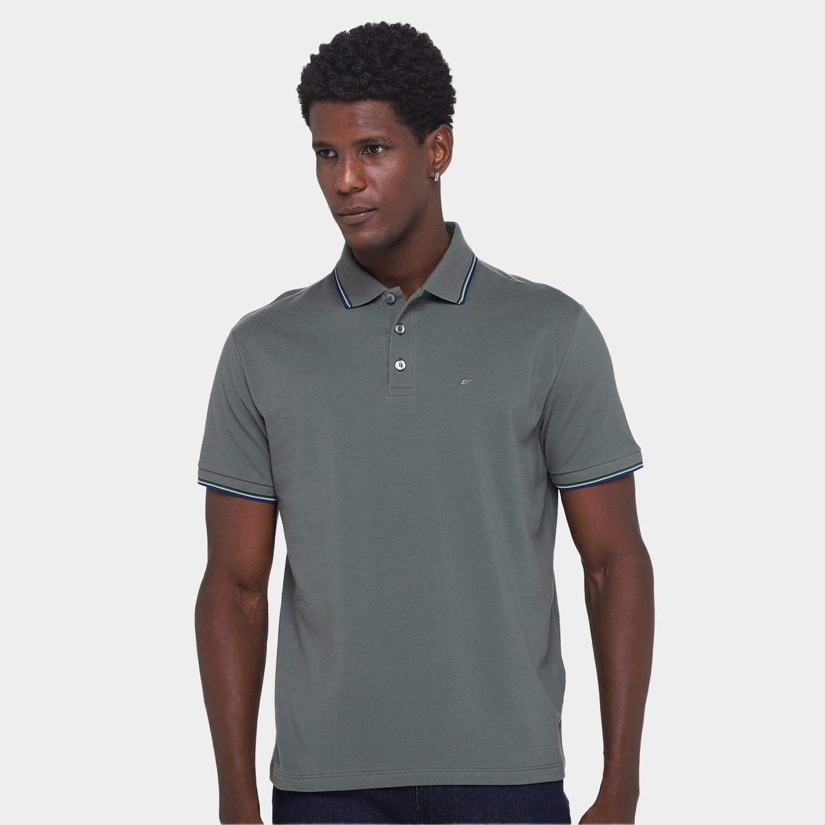 Miniatura Camisa Polo Ellus Masculina Cinza - M