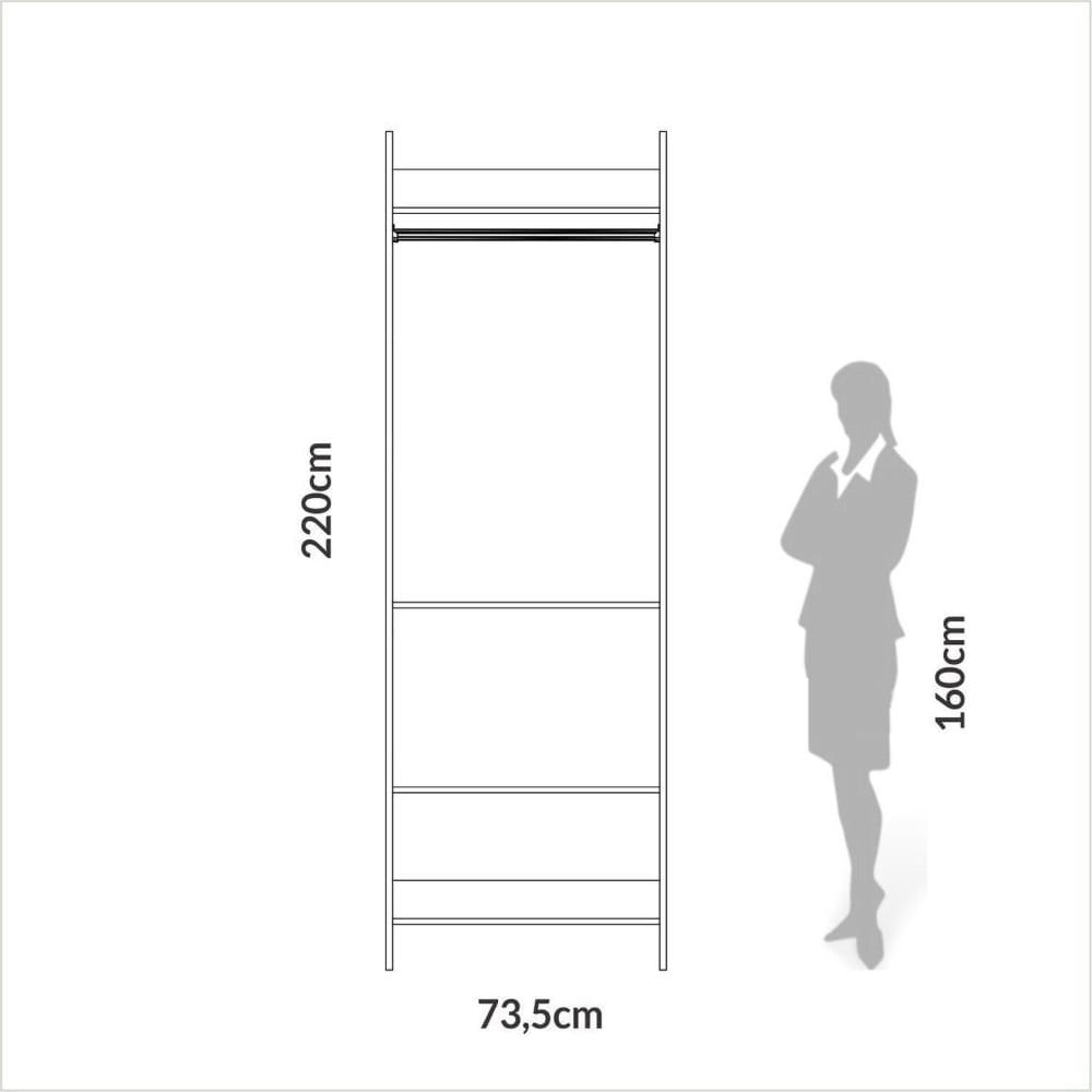 Miniatura Módulo para Closet Cabideiro 220cm Tw402 Freijó/Off White
