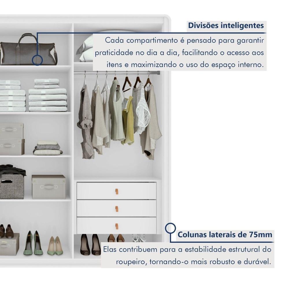Guarda-roupa Casal 6 Portas 100% Mdf Loop Branco