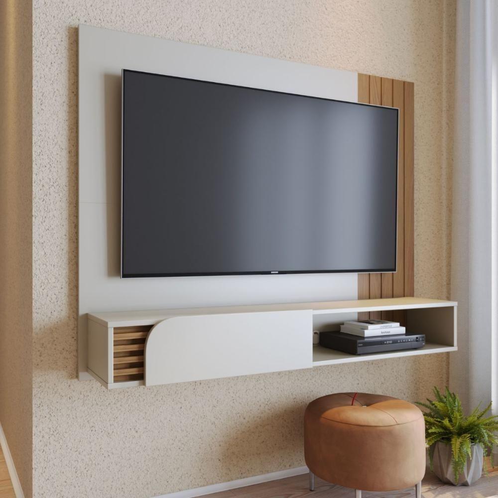 Miniatura Home Suspenso Lucena Para Tv 60 Polegadas Off White Freijo