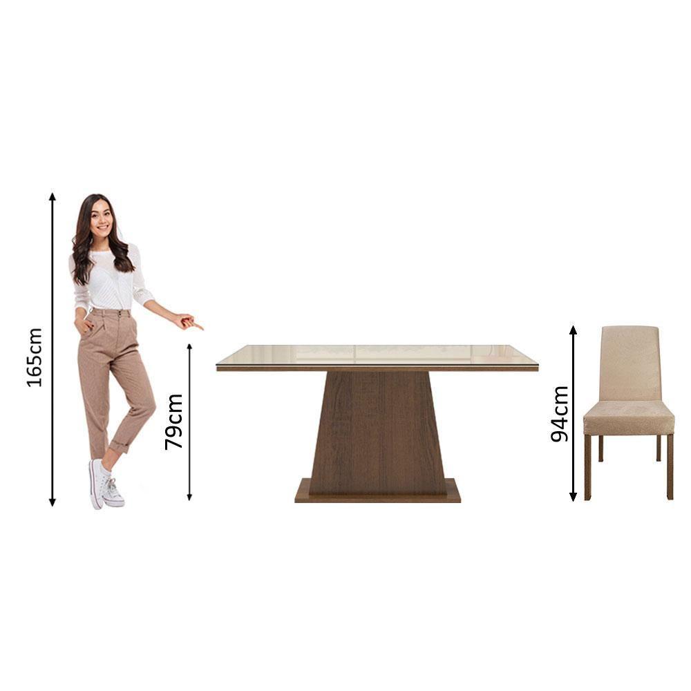 Miniatura Mesa Tampo De Vidro Com 4 Cadeiras Rustic/crema/imperial