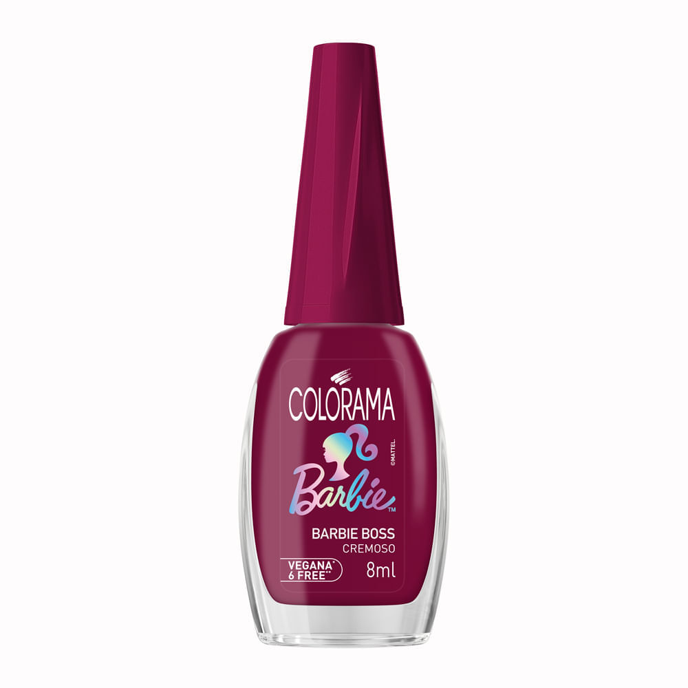 Miniatura Esmalte Colorama Cremoso Barbie Barbie Boss Vegana 6 Free 8ml