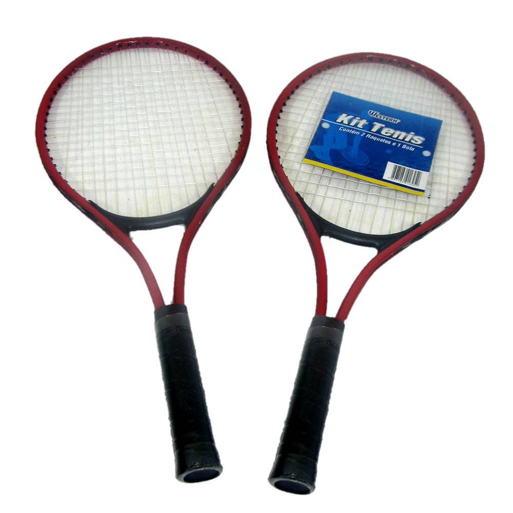 Miniatura Raquete De Tenis Cj 2 Raquetes Bola Jogo Esporte Time