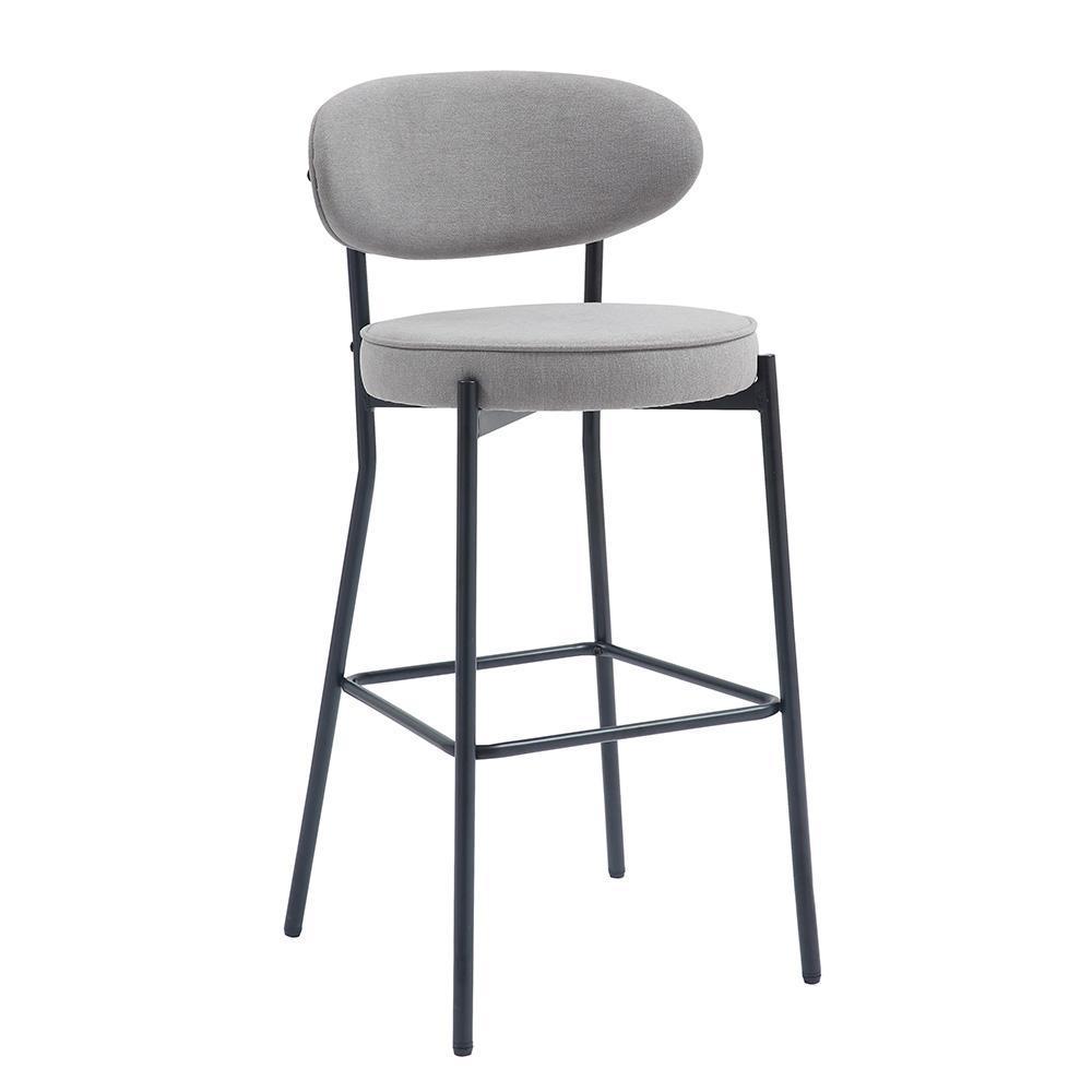 Miniatura Banqueta De Cozinha Eva Tecido Rivatti - Cinza