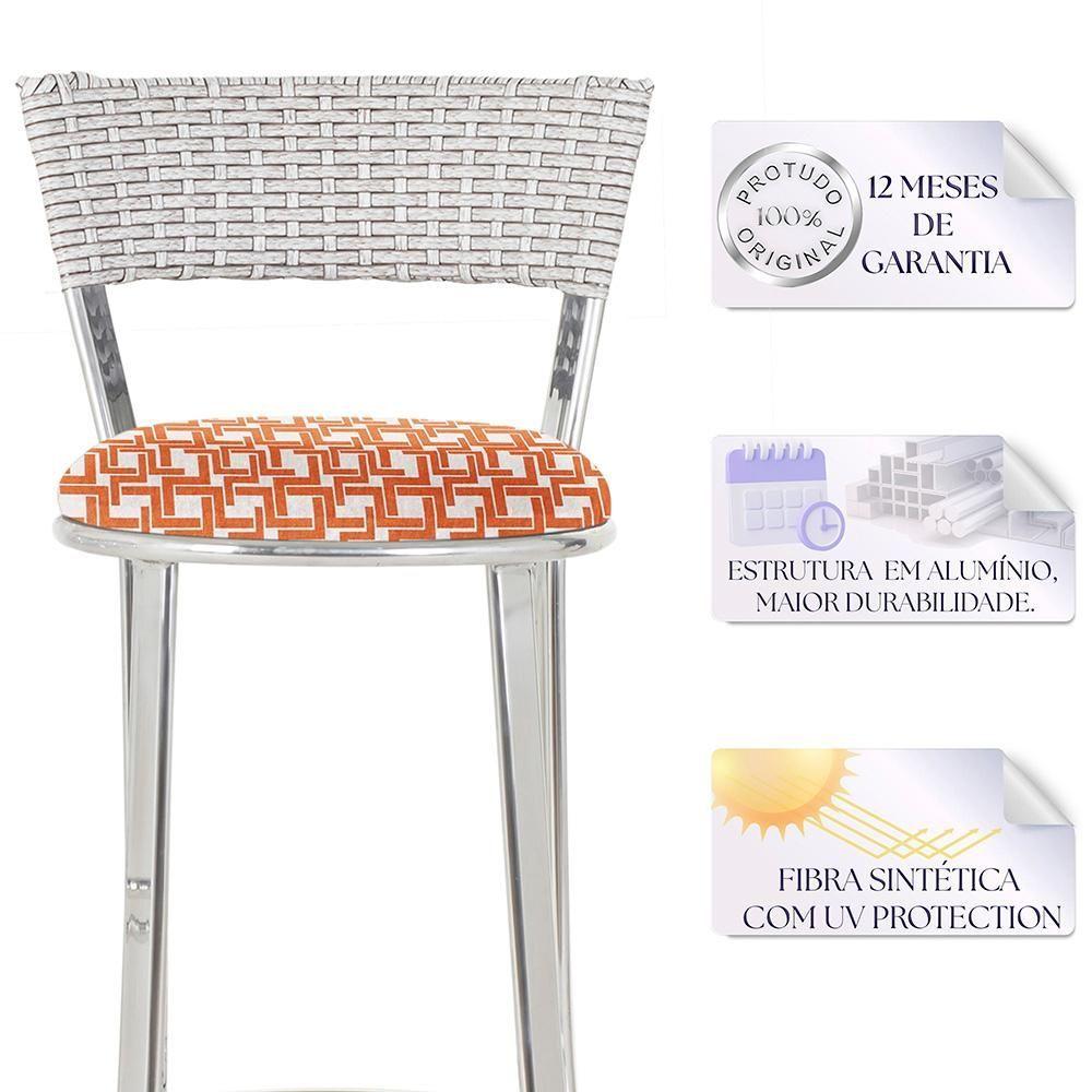 Miniatura Conjunto Com 2 Banquetas Em Alumínio, Fibra Sintética E Impermeável Tc Marmore Z23