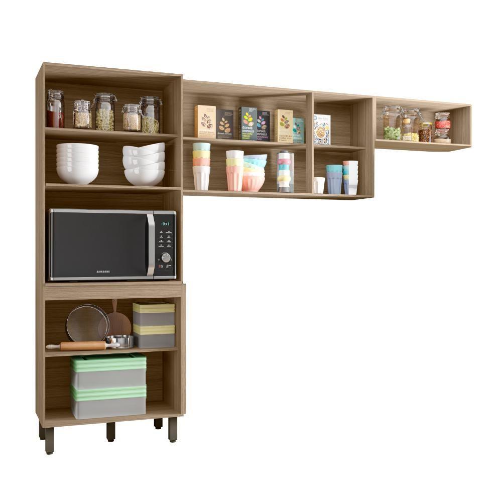 Miniatura Cozinha Compacta 9 Portas Venado Carvalho Grafite