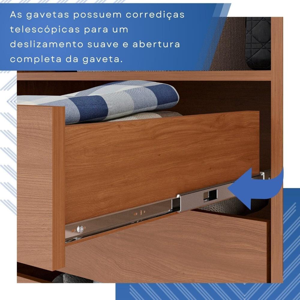 Miniatura Guarda-roupa Closet 6 Gavetas com Pés Florianópolis Espresso Móveis Cinamomo