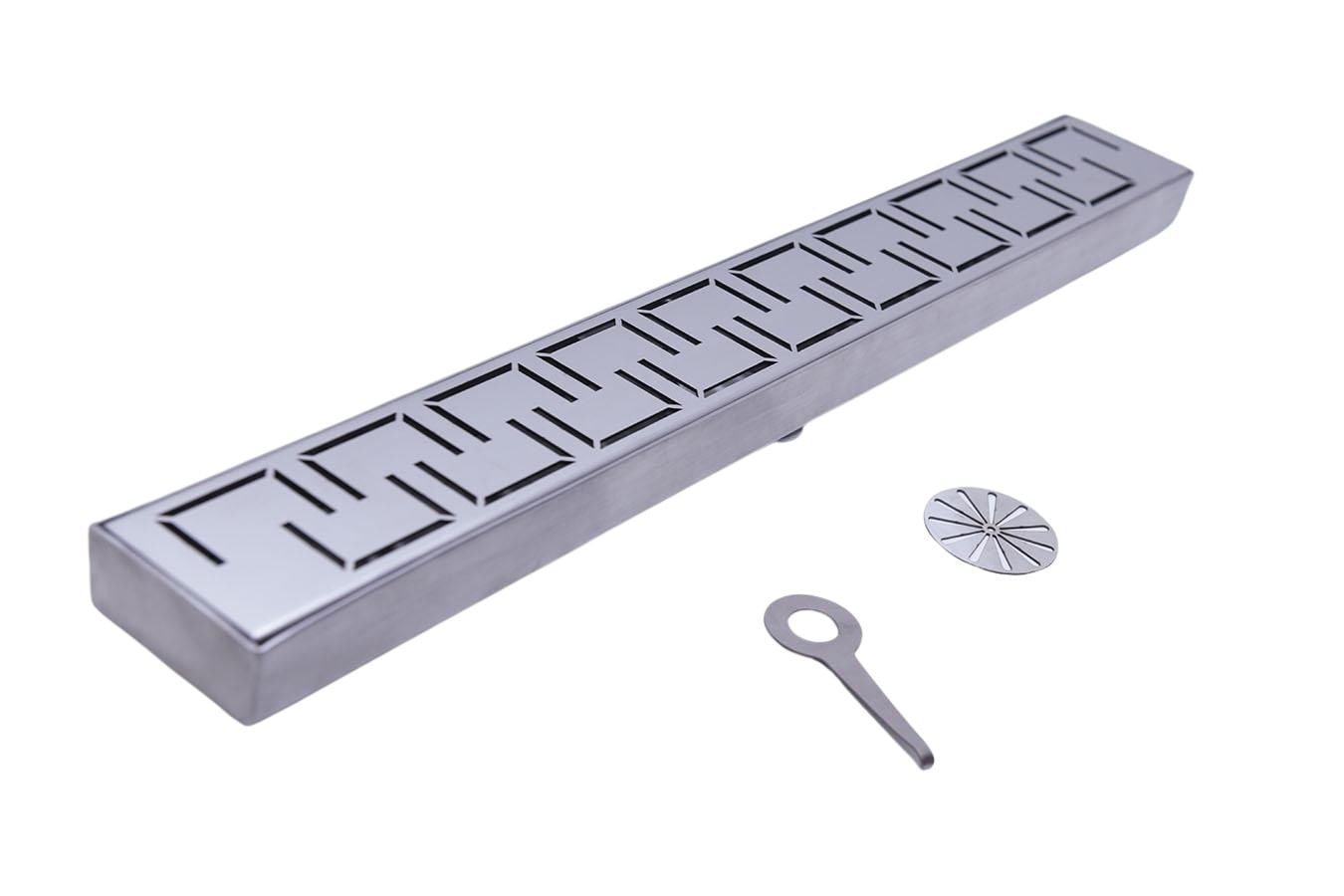 Miniatura Ralo Linear Perfurada 80 Cm X 6 Cm Inox 304 Saída Central