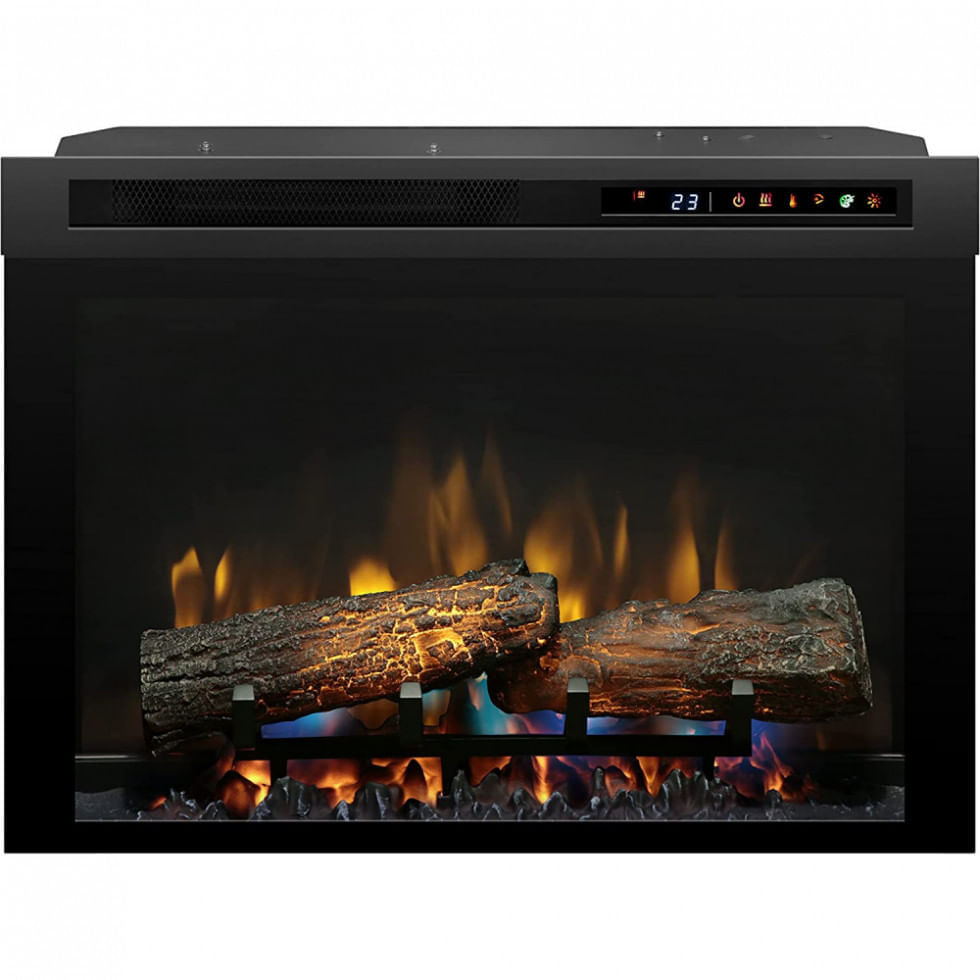 Miniatura Lareira Elétrica de Embutir A48x66L com Controle Remoto e Chamas Multicolorida, 110V, Dimplex, Preta