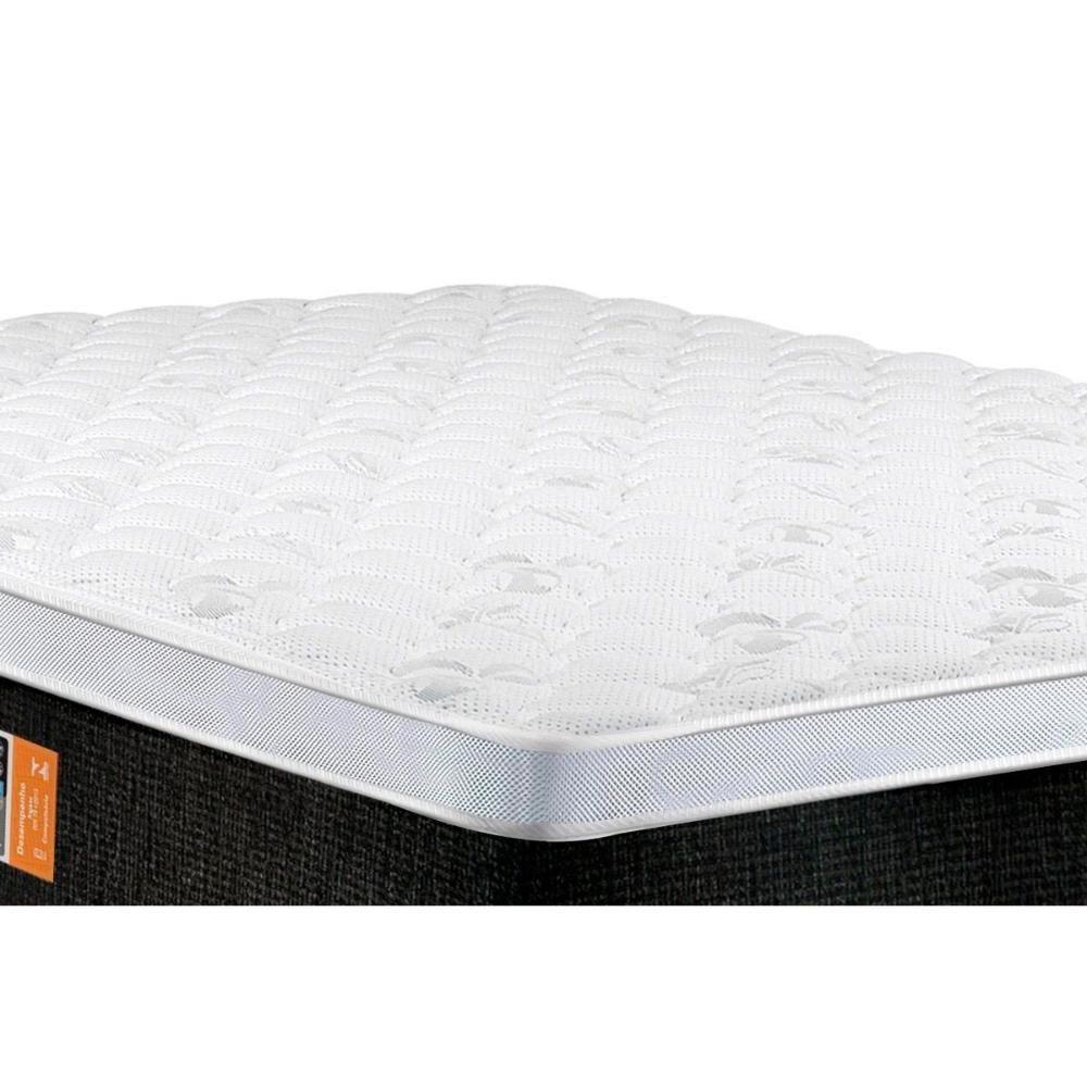 Miniatura Cama Box Casal Colchão Espuma D45 Castor Black E White + Base Crc Courano Black(138x188)