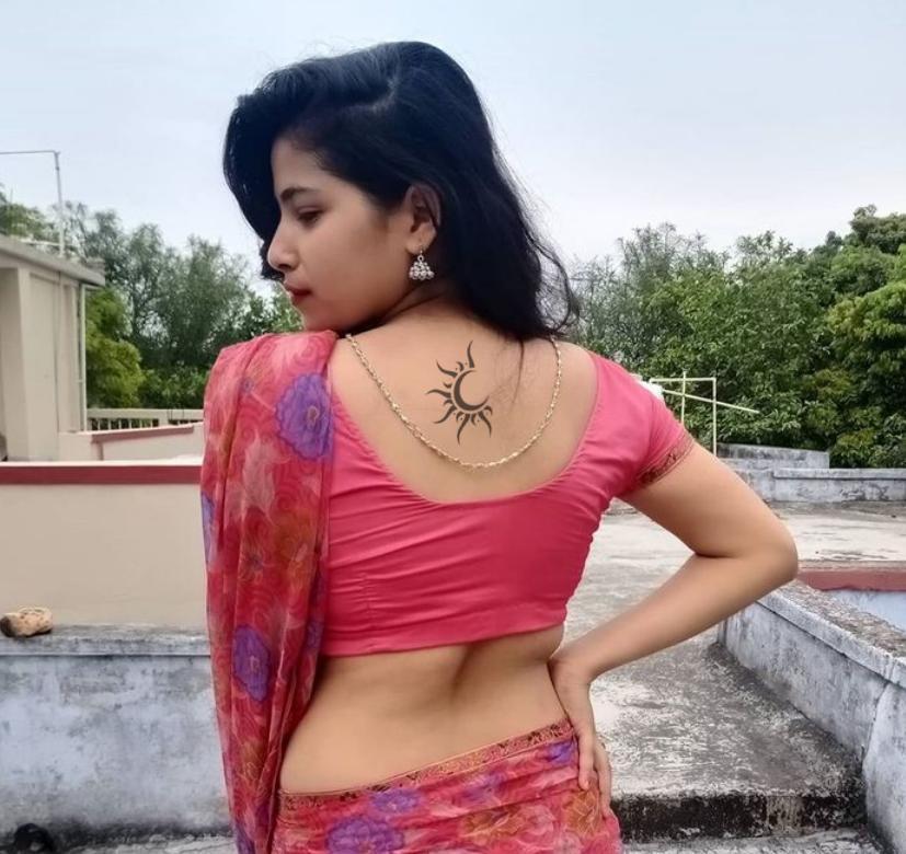 Miniatura Tatuagem Temporária Sol Lua Tribal Modelo