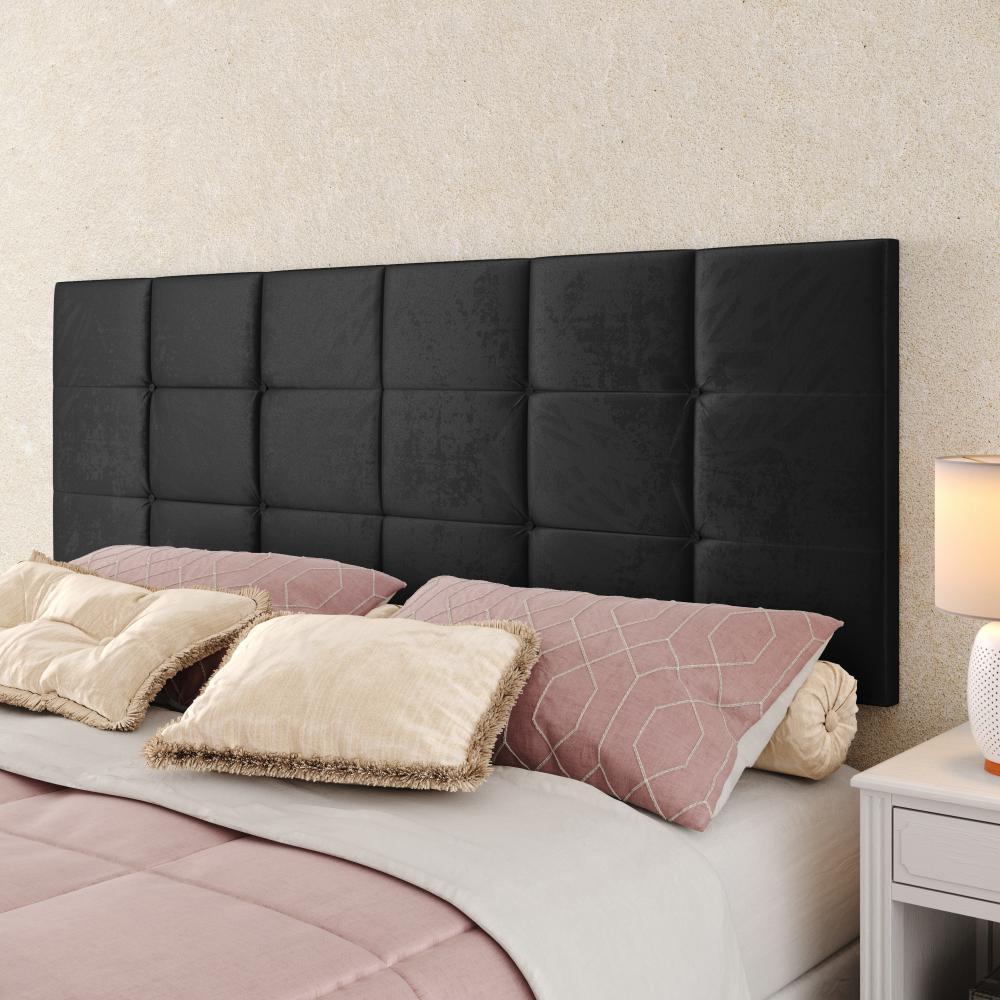 Miniatura Cabeceira Cama Box Casal Queen 1,60 Suspensa Bia Suede - Preto - Lojas RPM