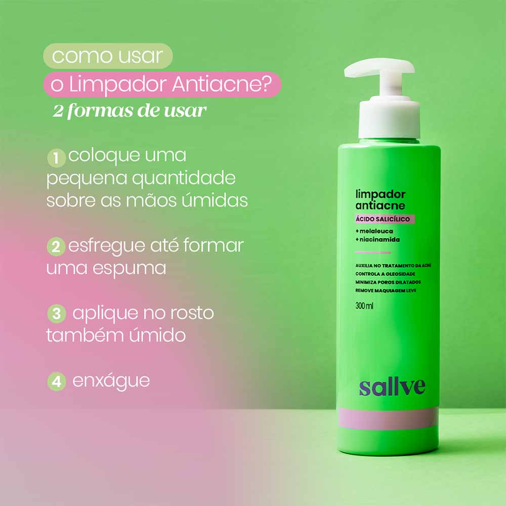 Miniatura Gel Espuma Limpador Facial Antiacne Sallve 300ml