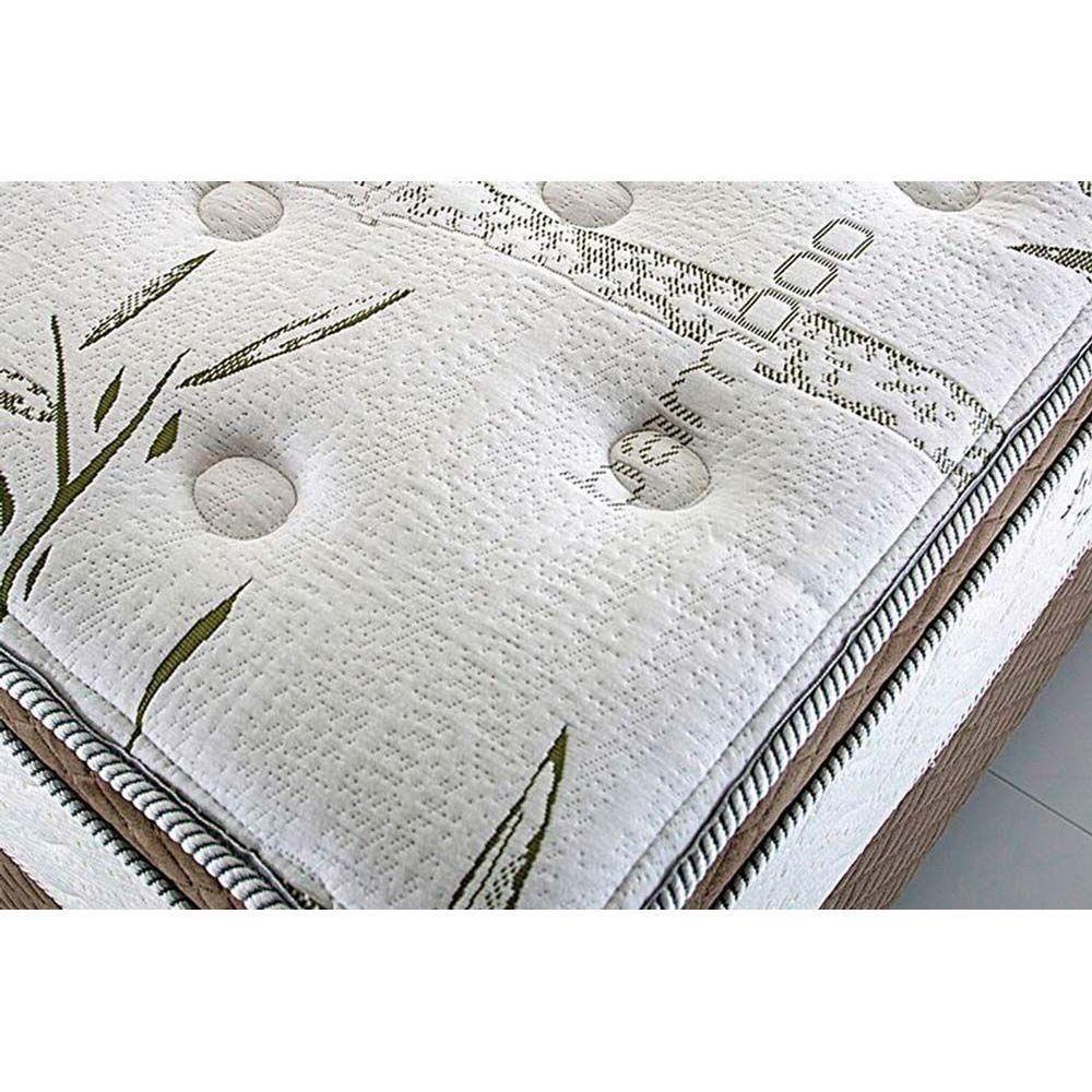 Cama Box Queen: Colchão Molas Ensacadas Herval Imperatore Eco Bamboo + Base Velvet Gray(158X198)