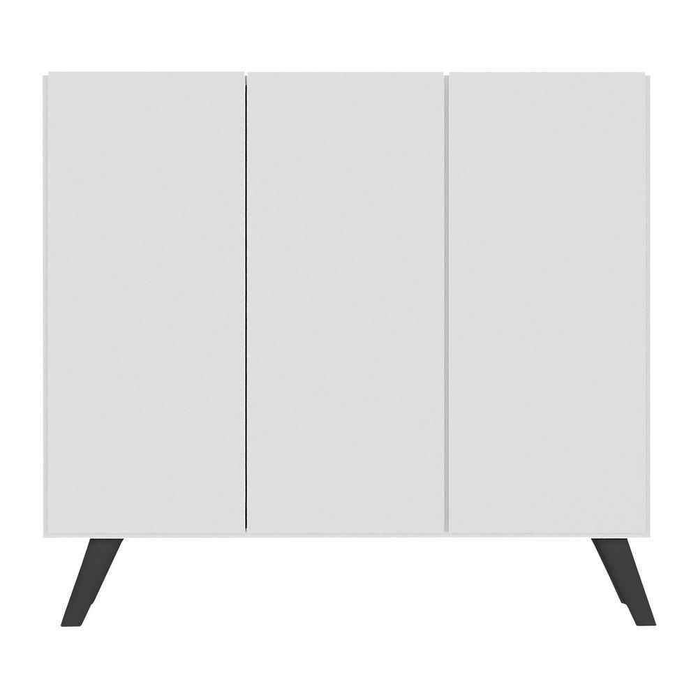 Miniatura Sapateira Retrô 3 Portas Nina Mp6018 Branca Preta