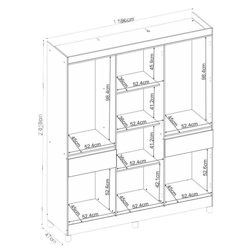 Miniatura Guarda Roupa Casal Mauá Amêndola Off White - Demóbile