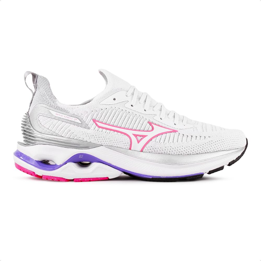 Miniatura Tênis Mizuno Wave Mirai 7 Feminino Branco / Rosa - 35