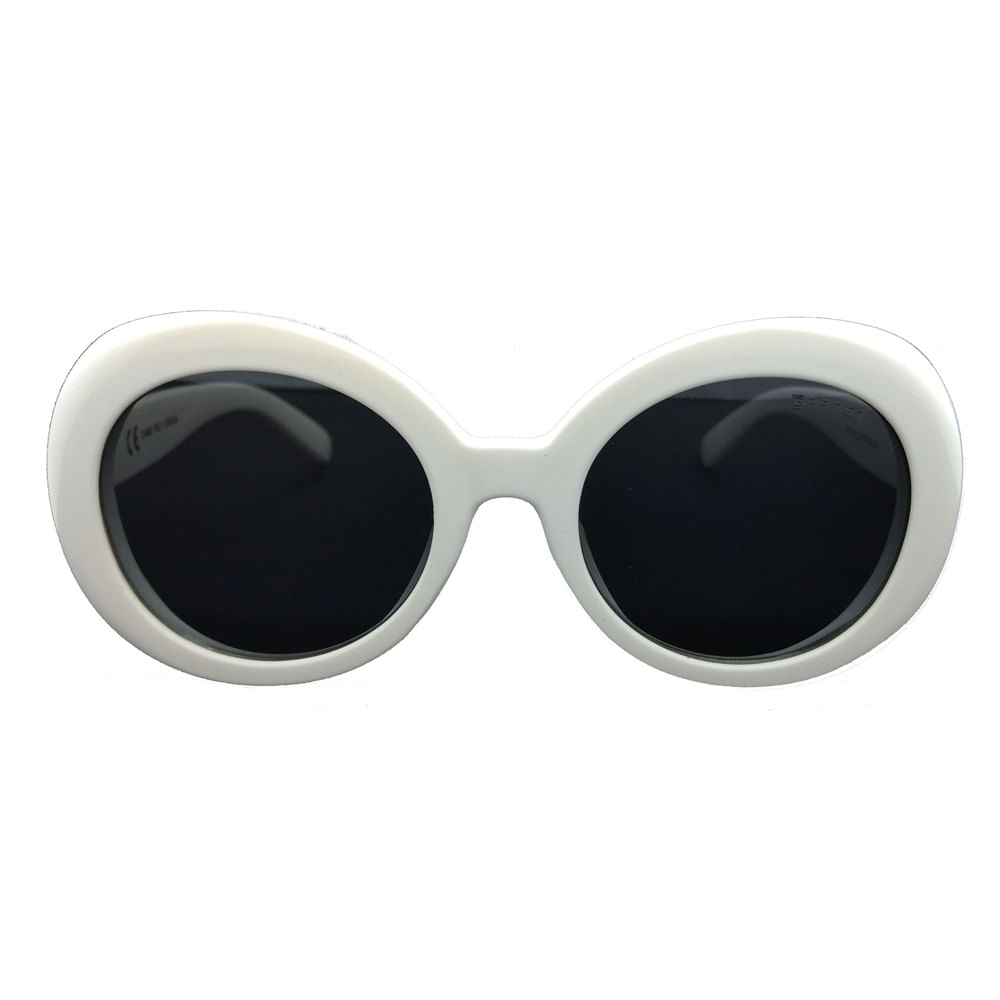 Miniatura Óculos De Sol Lente UVA Garnet Redondo Flat Acetato Branco