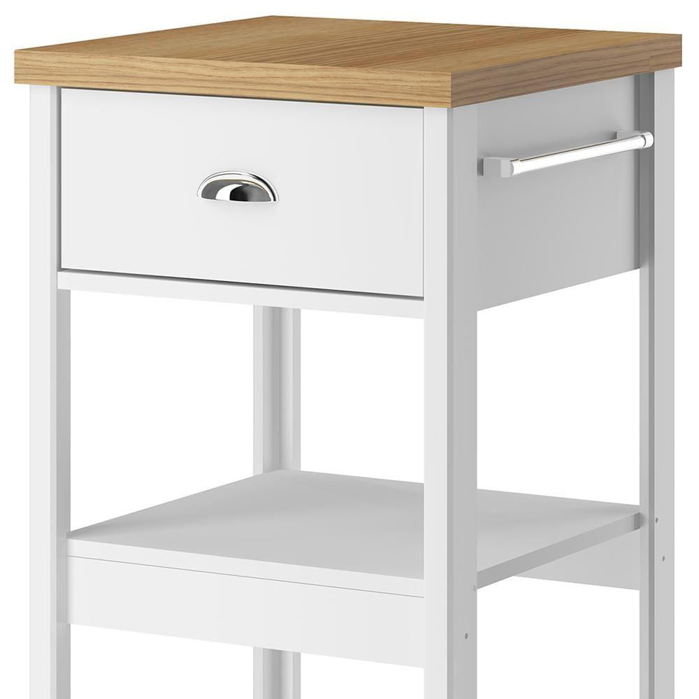 Aparador Carrinho Café 1 Gaveta 45 Cm Ba130 Branco Dtall