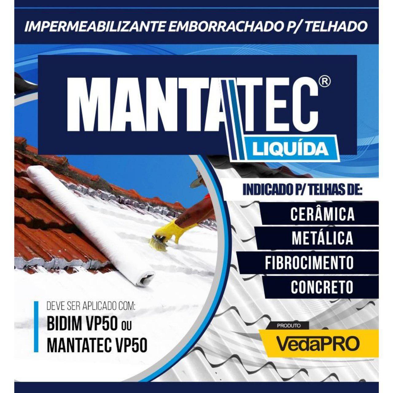 Manta Líquida Emborrachada 12Kg Laje Telha Impermeável Cinza