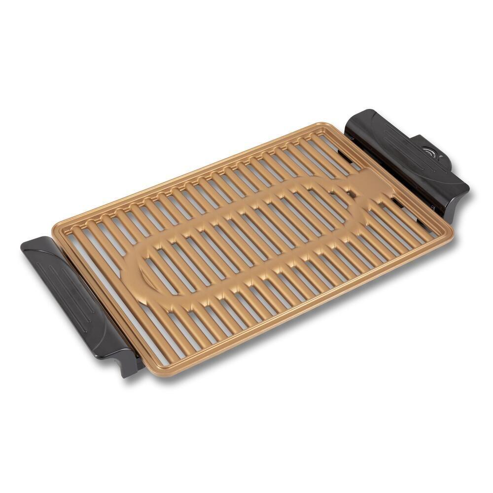 Miniatura Churrasqueira Elétrica Philco PCQ1200D 1200W Preta Com Dourado 220V