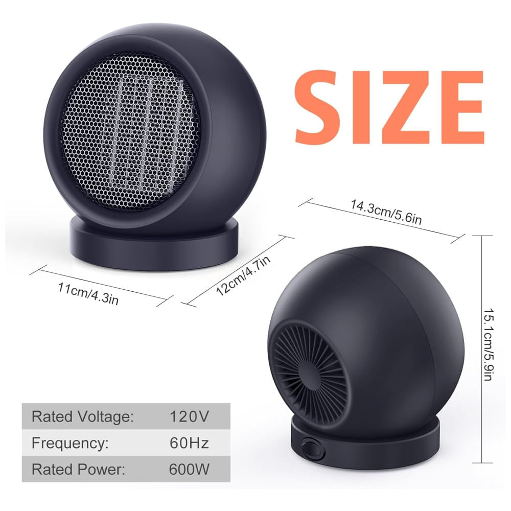 Aquecedor de Mesa Coolfor, Eficiente e Rápido, Ideal para Ambientes Internos - Roxo e Prateado - 1200W