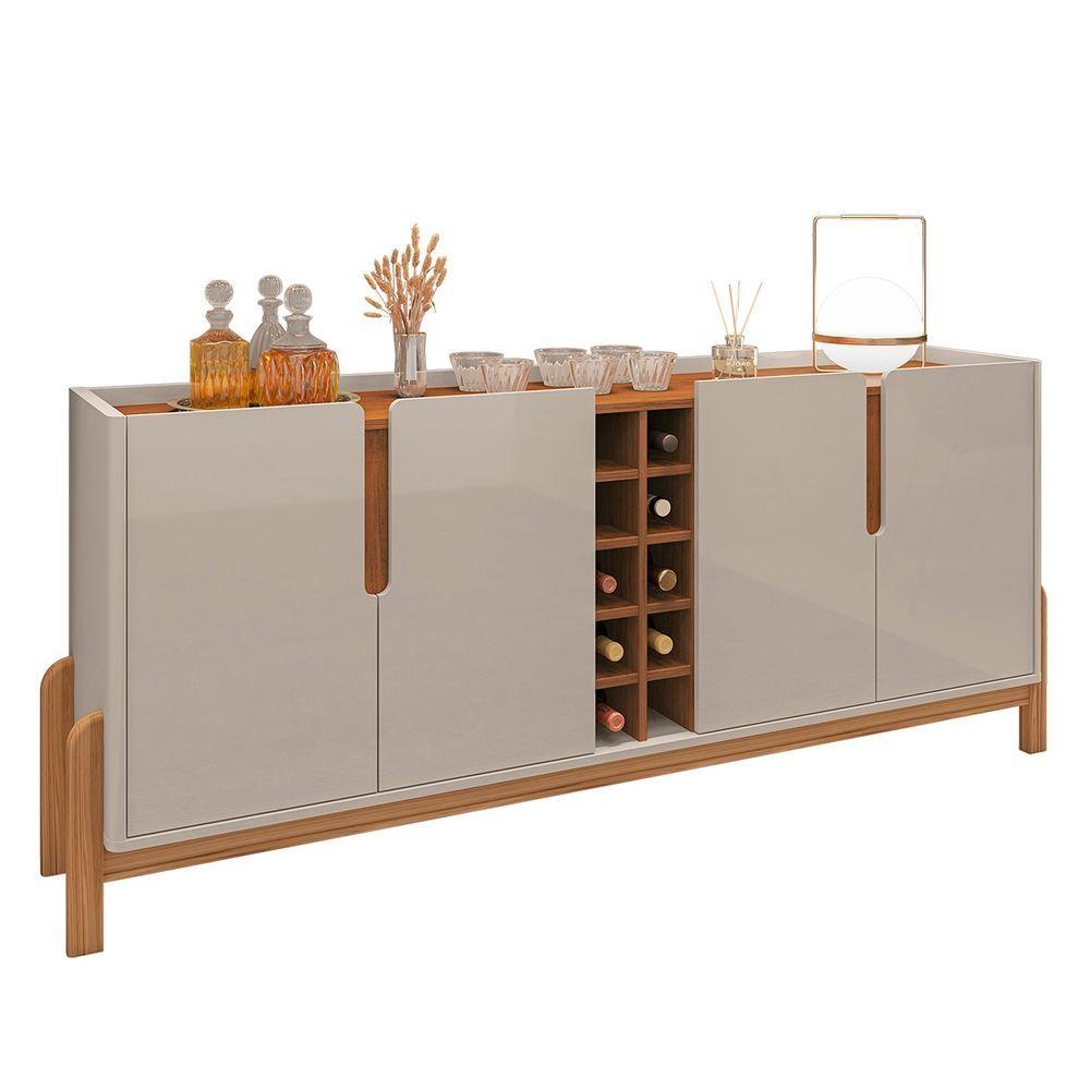 Miniatura Buffet Aparador Sala De Jantar 190cm Nay C14 Off White/cedro - Mpozenato