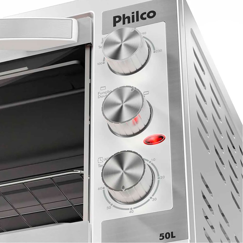 Miniatura Forno Elétrico Philco PFE52B Dupla Resistência 50L Branco - 110V