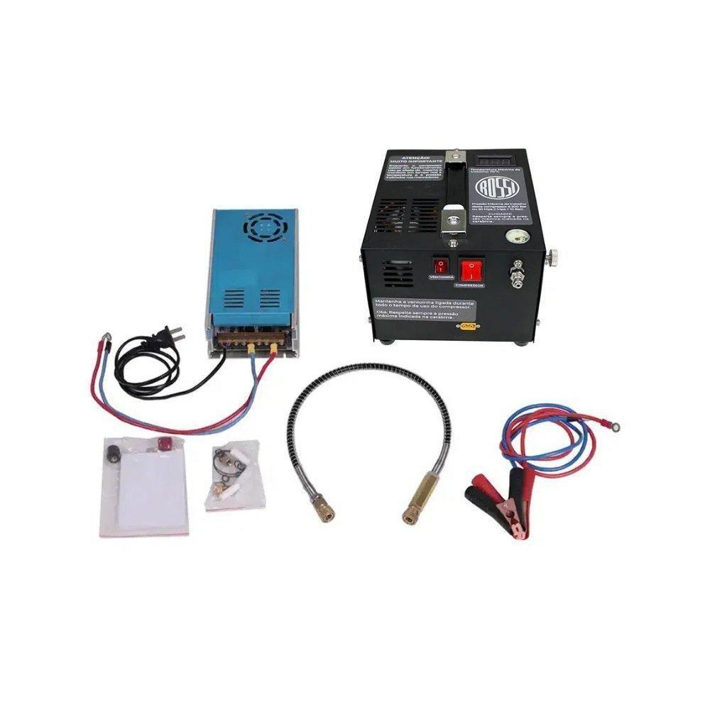 Miniatura Carabina Pressão Pcp Rossi R8 Black Std 5,5 + Compressor