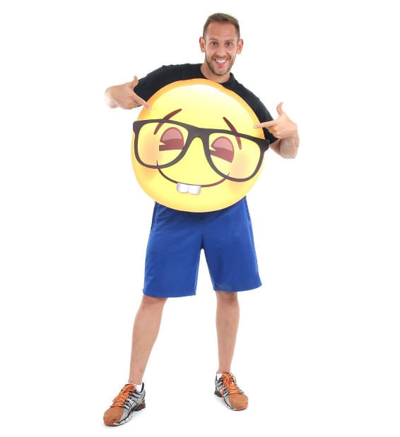 Miniatura Fantasia Divertida Nerd Emoji Adulto