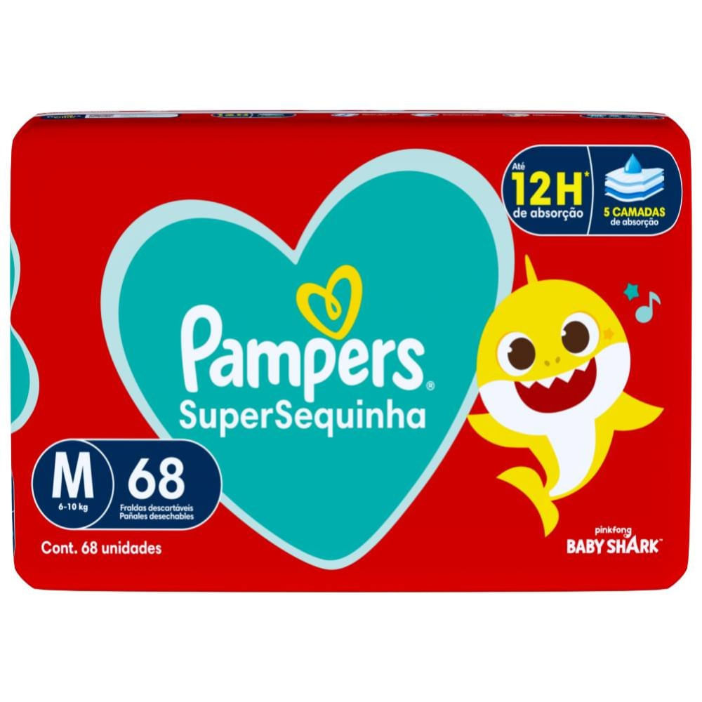 Miniatura Fralda Pampers Supersequinha M Com 68 Unidades